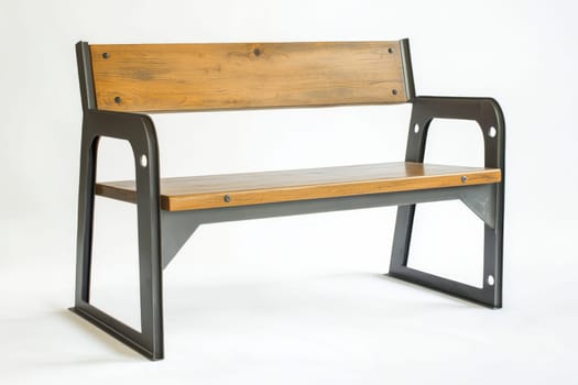This modern bench combines a wooden seat with a sturdy metal frame, ideal for adding a touch of style to any space.