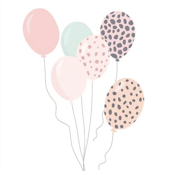 A collection of balloons in various colors and patterns floats gracefully, perfect for decorating a celebration or special occasion.