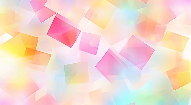 Colorful abstract shapes in shades of pink, yellow, and soft hues blend together, forming a vibrant and dreamy composition.
