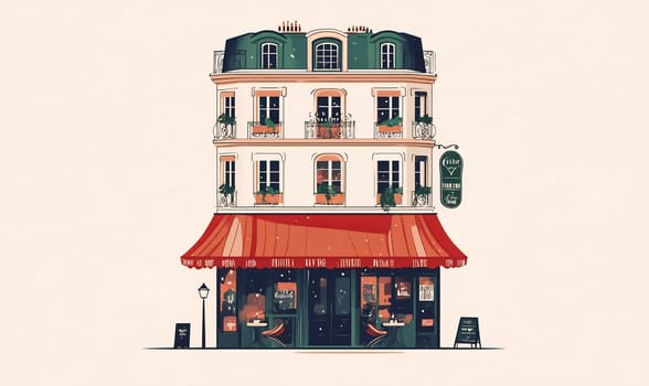 A quaint cafe features colorful facade and inviting outdoor seating, perfect for enjoying coffee on a sunny day.