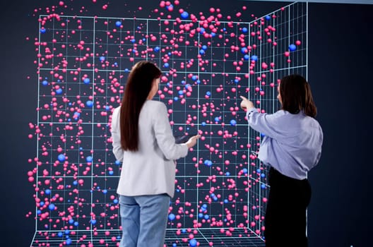 Professional Woman Analyzing Test Results on Multiple Computer Screens