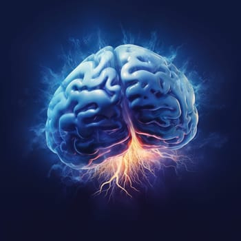 Concept image of human brain nervous system. 3D illustration.
