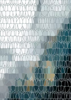 Seamless mosaic texture. Vector blue kaleidoscope background. Watercolor geometric pattern. Stained glass effect.