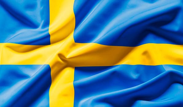 Waving national flag of Sweden