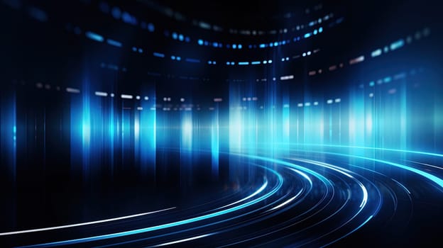 Vibrant abstract background with glowing neon lines and futuristic design. Generated AI