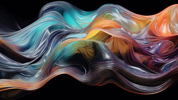 Vibrant abstract waveform with fluid motion and colorful gradients. Generated AI