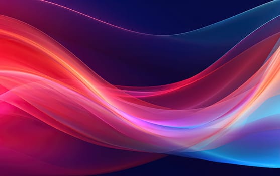Vibrant abstract blue and red waveform with fluid motion and colorful gradients. Generated AI