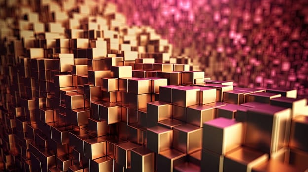 Abstract background with structure of cubes. Colorful cubes texture for technology backdrop. Generated AI