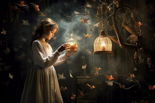 Magic fairytale scene in the surreal fantasy world. Generated AI