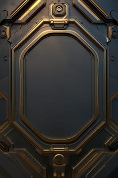 Golden art deco frame with ornament. Retro golden art deco or art nouveu frame in roaring 20s style. Generated AI