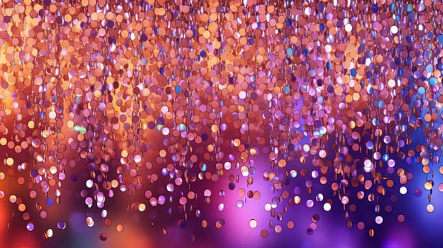 Abstract glitter background with rainbow colored sparkling particles. Generated AI.