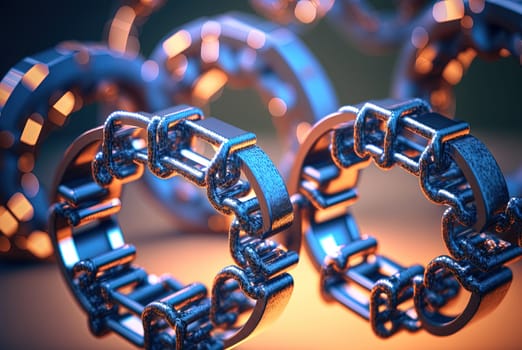Abstract connection concept with complex technology structure of connected data. Generated AI.