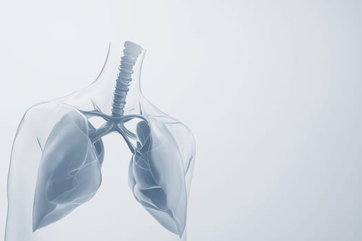 An illustration of human lungs that effectively showcases the intricate respiratory anatomy for educational purposes