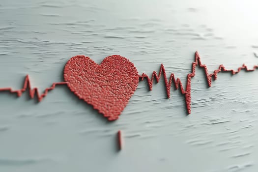 A creatively designed heart symbol that is seamlessly combined with an electrocardiogram representing heart activity