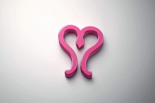 A modern pink heartshaped icon that is perfect for graphic design projects and branding purposes alike
