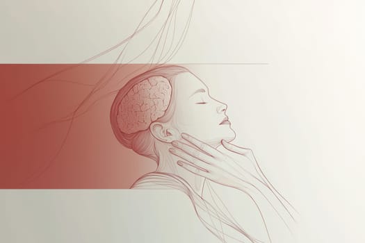 An intricate artistic representation showcasing a serene profile, featuring abstract lines and warm, inviting colors