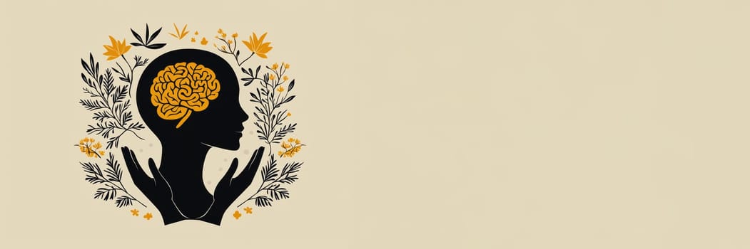 An artistic representation depicting mental wellbeing, beautifully blending elements of nature with human aspects