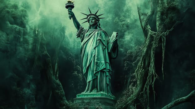 Statue of Liberty symbol of American freedom. Ai art