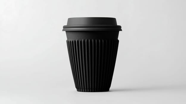 Closeup front view disposable takeaway coffee cup. Ai art