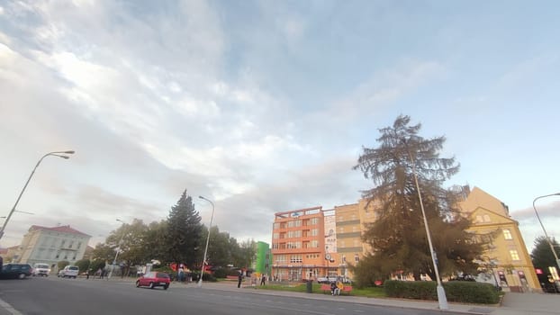 October 16 2024 Decin Czech Republic Europe . Street intersection building city centre town . High quality photo