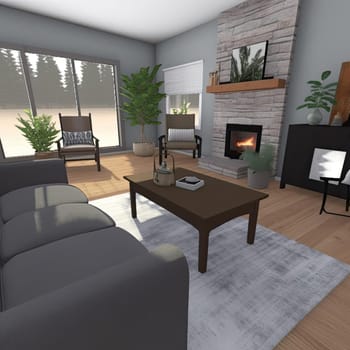 Interior of a modern living room - 3D render image