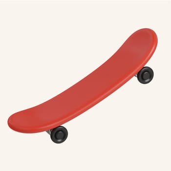 cute skateboard icons. minimal 3D Illustration School Education