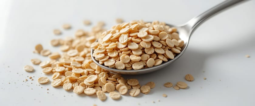 Golden grains spill softly from a spoon, like whispers of sunshine on a quiet morning. Each tiny seed holds stories of warmth and nourishment, evoking a sense of calm and simplicity. The scene is gentle, almost meditative, inviting us to savor the small, pure moments of life.