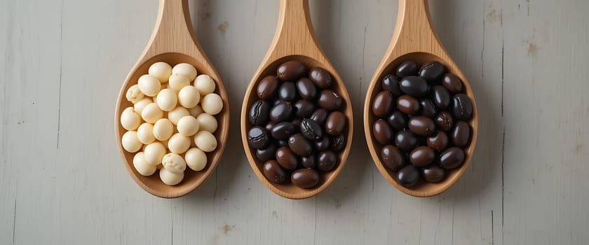 Gleaming spoons cradle treasures of chocolate and vanilla, evoking warmth and nostalgia. Sweet indulgence whispers of comfort and joy.