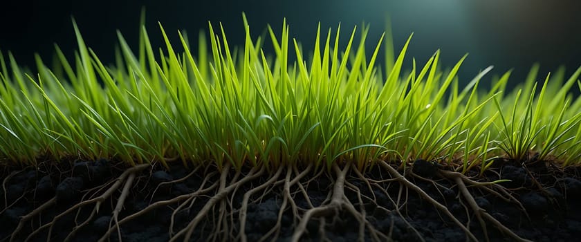 Tiny blades of grass dance in a golden dawn, roots anchoring deep in shadow. Hope whispers from the earth, promising rebirth and resilience.