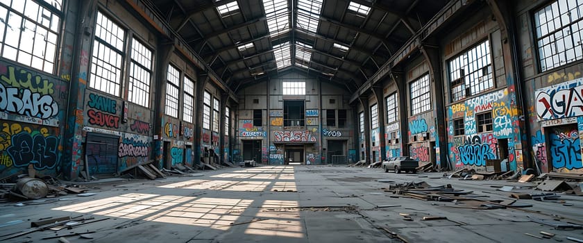 Abandoned echoes whisper through the graffiti-kissed walls, sunlight filtering through broken glass like faded dreams. Shadows dance where laughter once rang, leaving a haunting silence and the ghost of forgotten stories.
