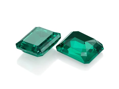 Green diamond with high quality on a white background