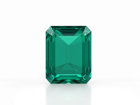 Green diamond with high quality on a white background