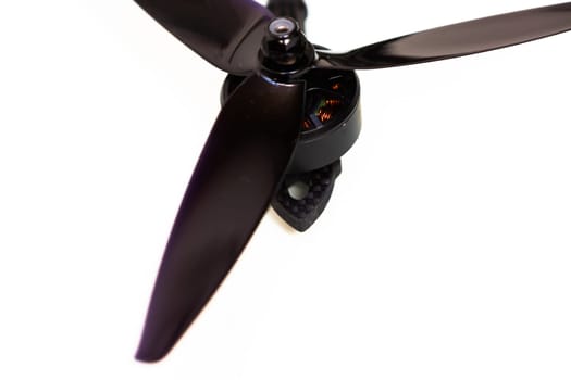 FPV drone in production on white background