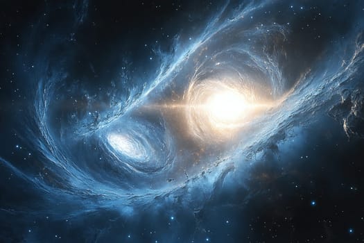 Two black holes in one cosmic space. Gravitational interaction between black holes.