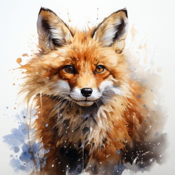 Portrait of a fox. Graphic Representation. High quality photo