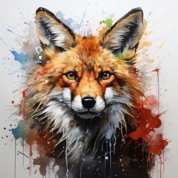 Portrait of a fox. Graphic Representation. High quality photo