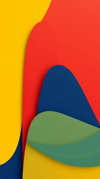 This image showcases an abstract composition with layered elements. The design uses vibrant primary colors, creating a dynamic visual effect. The interplay of shapes offers a modern aesthetic.