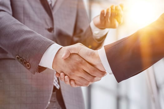 businessmen handshake - business meeting and partnership concept copy space