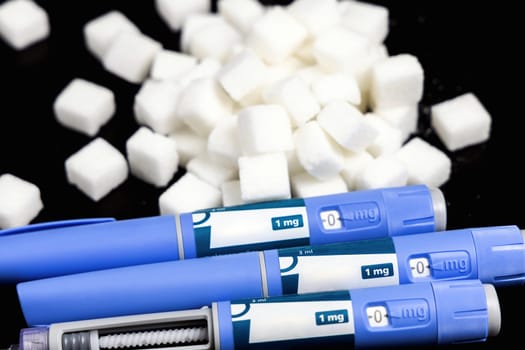 Ozempic Insulin injection pen on a dark background