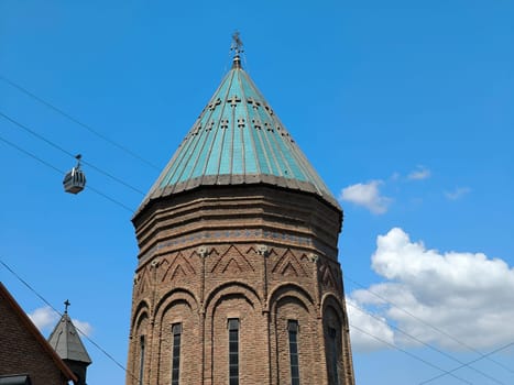 Old church religion architecture street building object construction blue sky landscape cloud city 18 August 2024 Tbilisi Georgia. High quality photo