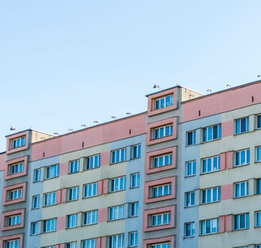 Facade of the building in the city
