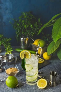 Cucumber, lemon, and mint combine in refreshing detox water, creating an ideal beverage for staying hydrated during warm summer days