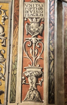Decorative wall elements highlight the ornate design of Sainte-Secile cathedral in Albi, showcasing historical artistry.