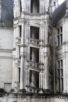 The stunning spiral staircase at Chambord castle highlights the elaborate Renaissance architecture in France.