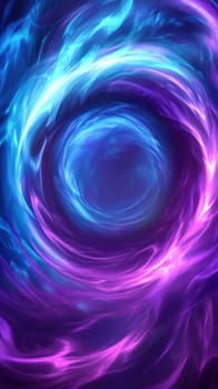 Abstract background showcasing a swirling vortex of blue and purple energy, converging towards a central void