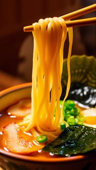 Pan-Asian soups, a combination of bright aromas, rich broths and a harmony of flavors that reflects the culture of Asia. High quality photo