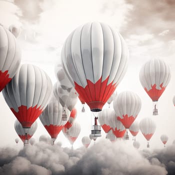 Image of several balloons. Flight in a hot air balloon. High quality photo