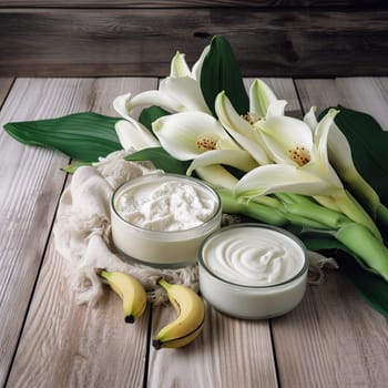 White body cream from environmentally friendly natural ingredients. High quality photo