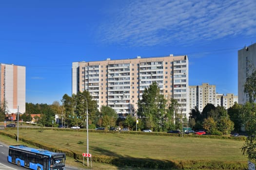 Moscow, Russia - Sept 20. 2024. the 6 microdistrict of the Zelenograd.