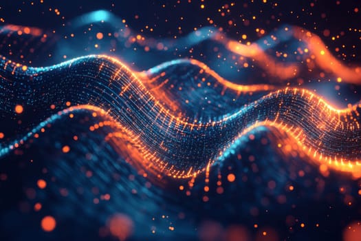A series of overlapping holographic data streams, each representing parallel quantum states. Glowing lines and particle effects emphasize the concept of superposition in a digital ecosystem.